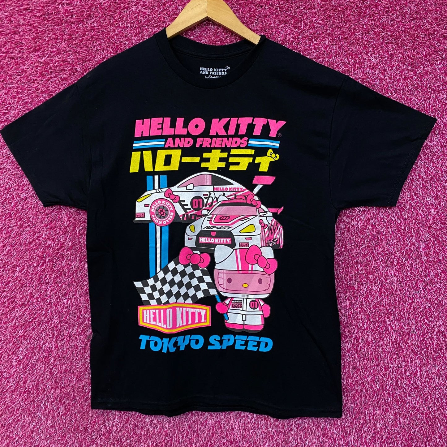 Sanrio Hello Kitty And Friends Tokyo Speed Race Kawaii T-Shirt Large