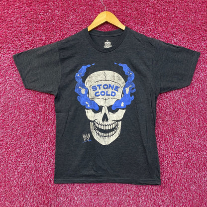 WWE Stone Cold Steve Austin Skull Graphic Design T-Shirt Medium