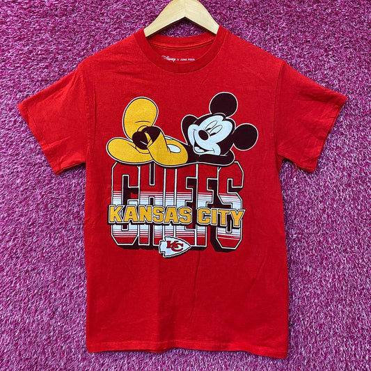 Junk Food x NFL Disney Mickey Mouse Kick Back Kansas City Chiefs Shirt XS