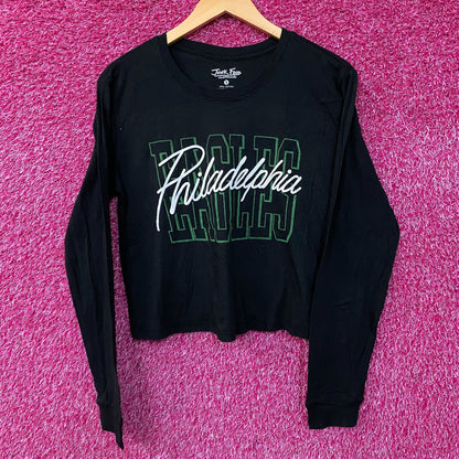 Junk Food Clothing Philadelphia Eagles Timeout Long Sleeve Crop Tee Small
