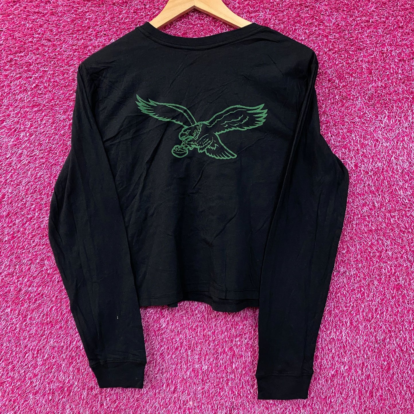 Junk Food Clothing Philadelphia Eagles Timeout Long Sleeve Crop Tee Small