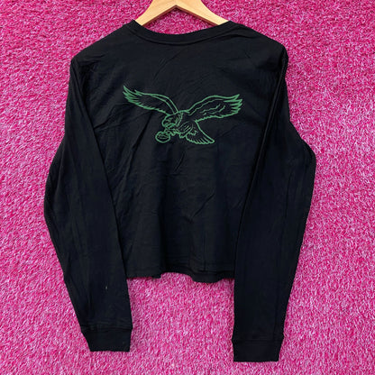 Junk Food Clothing Philadelphia Eagles Timeout Long Sleeve Crop Tee Small