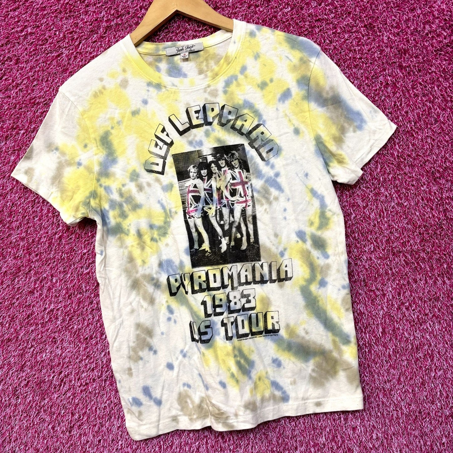 Def Leppard Pyromania 1983 US Tour Heavy Metal Tie Dye S