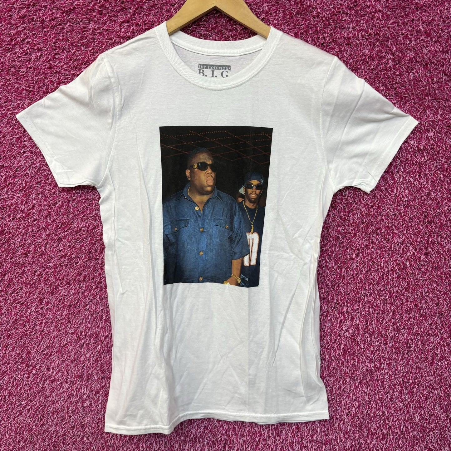 The Notorious BIG Bad Boy Club Party Poster Hip Hop Tee small