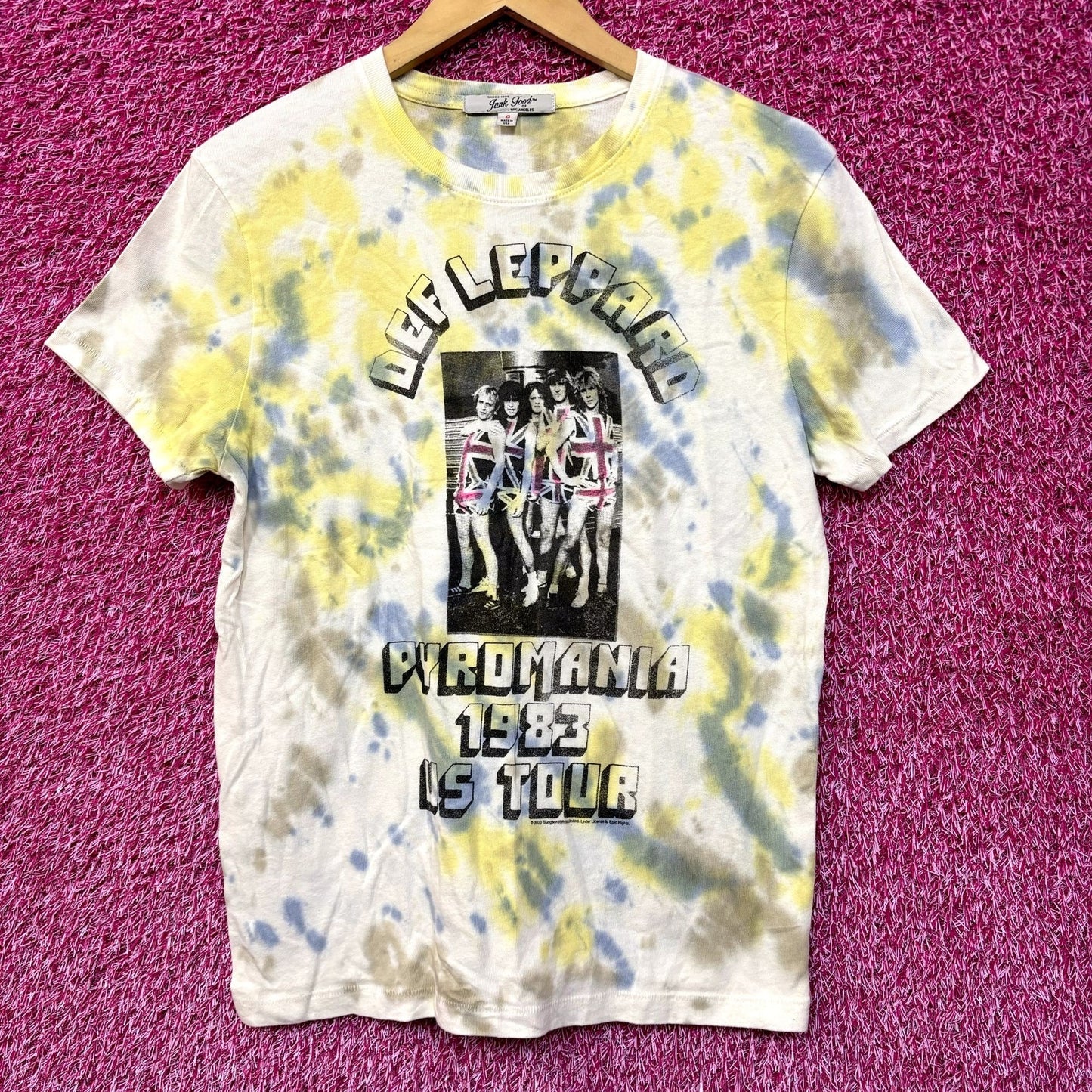 Def Leppard Pyromania 1983 US Tour Heavy Metal Tie Dye S