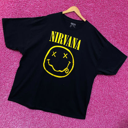 Nirvana Nevermind Tour Smiley Logo Promo Grunge Tee 3X