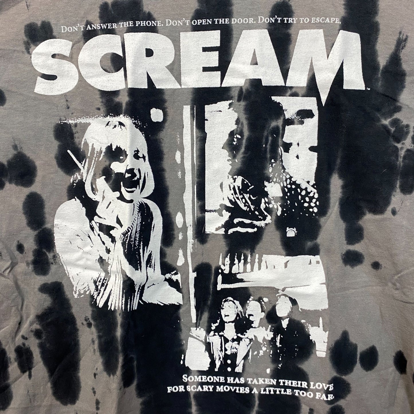 Scream Tie Dye Wash Effect Horror Classic T-Shirt Medium