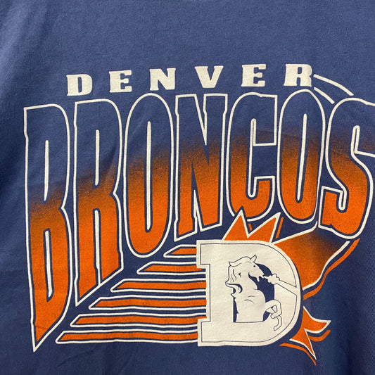 Junk Food Clothing NFL Denver Broncos Chrome Retro Style T-Shirt Small