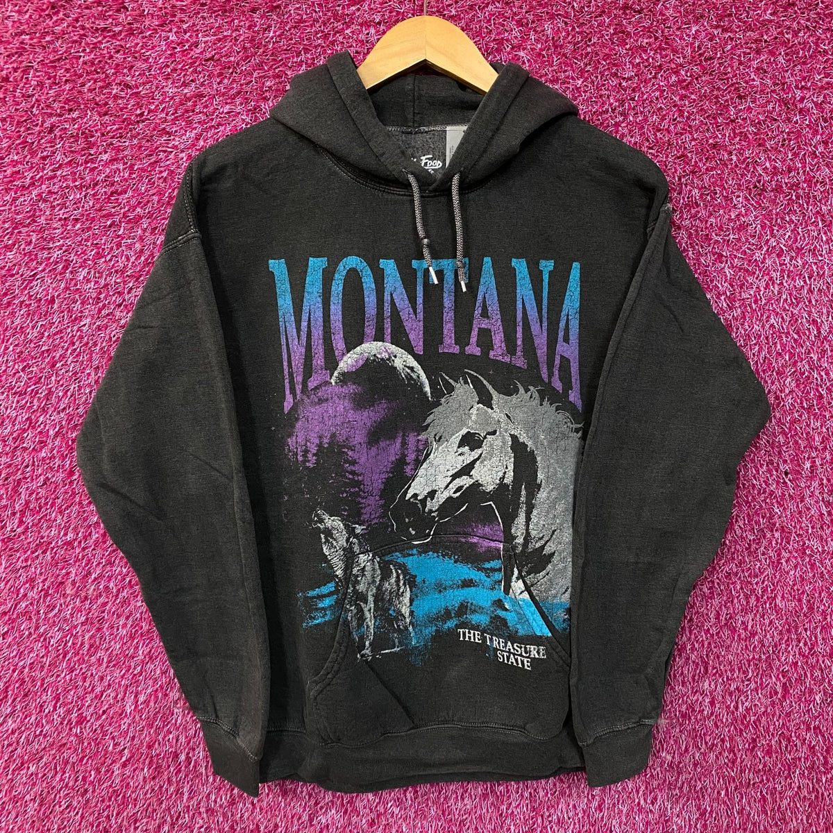 Junk Food Montana Treasure State Graphic Hoodie Sweatshirt Small