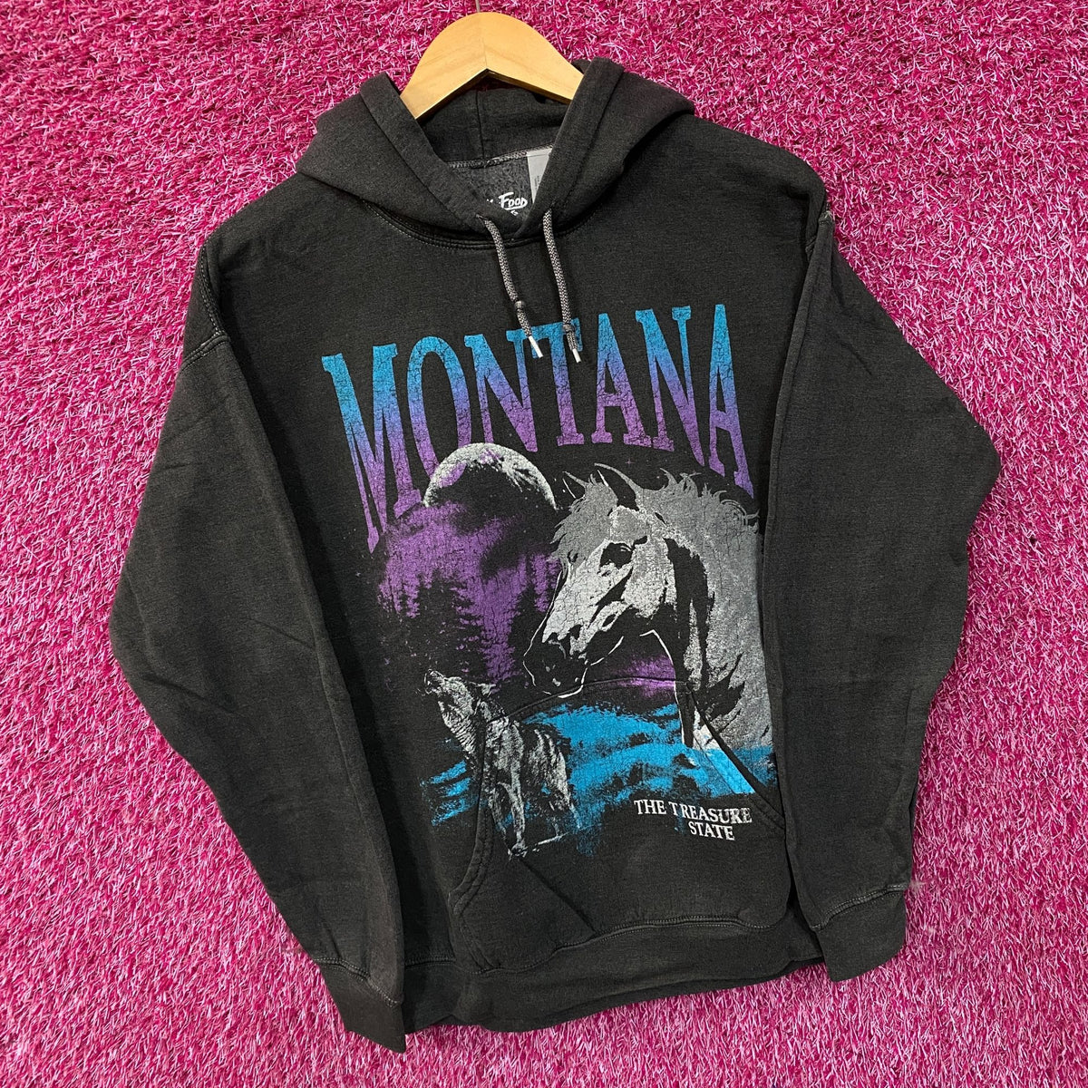 Junk Food Montana Treasure State Graphic Hoodie Sweatshirt Small
