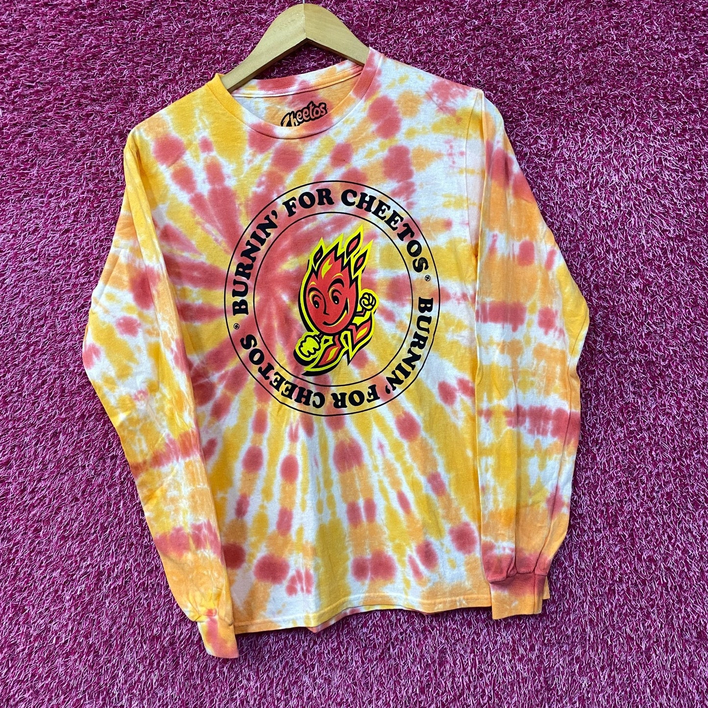 Cheetos Flamin' Hot Promo Tie Dye Long Sleeve T-Shirt Small