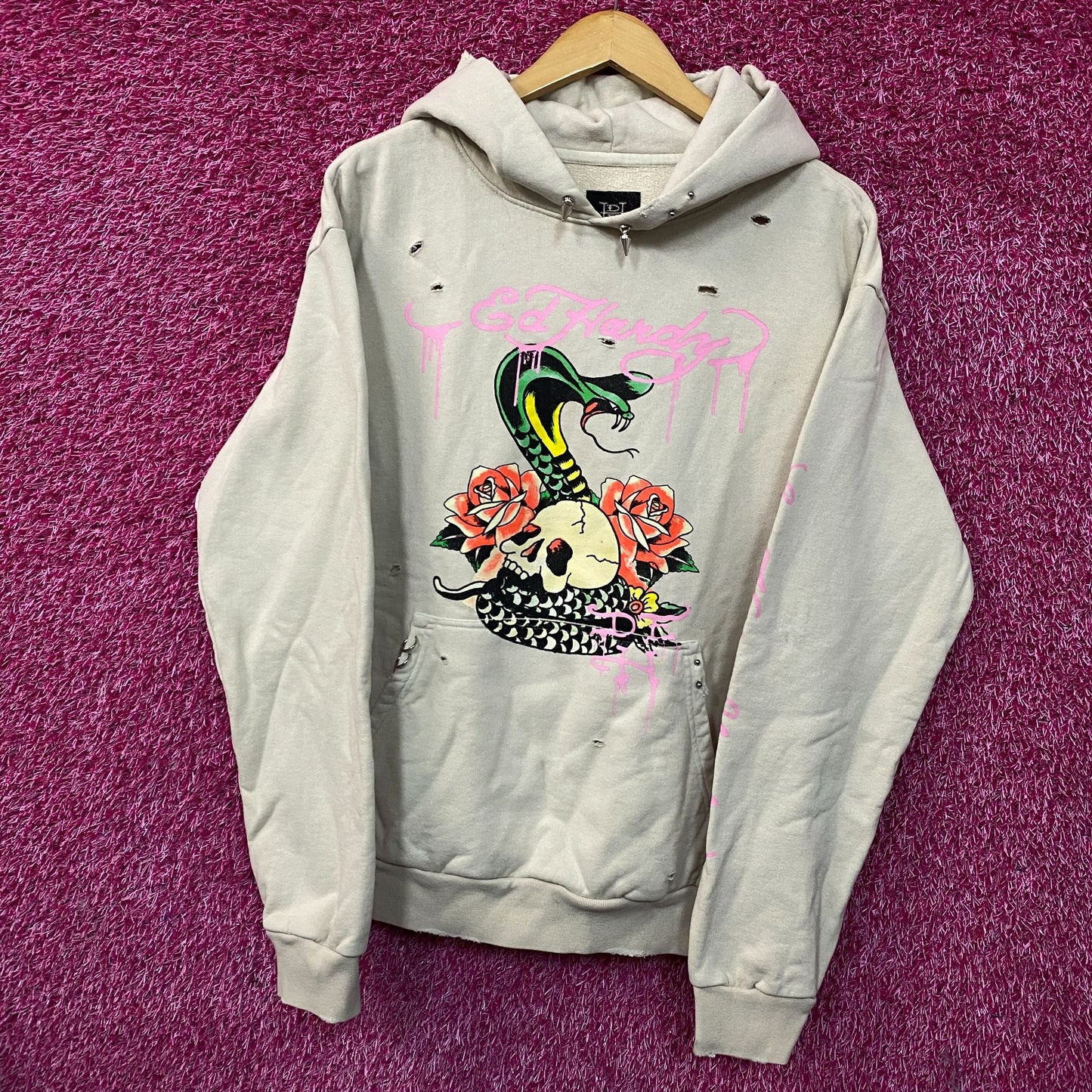 Ed Hardy UO Exclusive Snake Embellished Hoodie Small