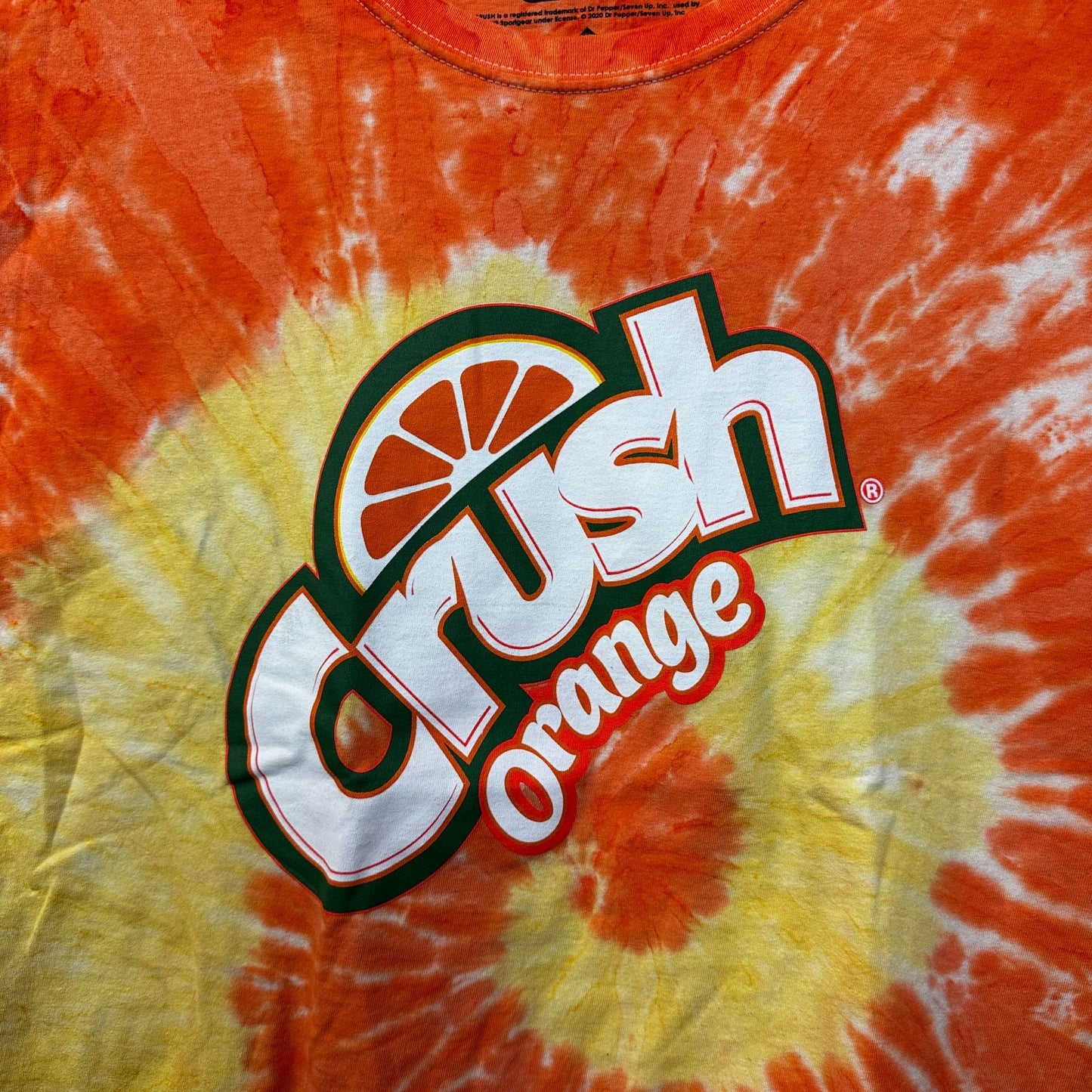 Crush Orange Citrus Flavored Soda Promo Tie Dye Crop Top L