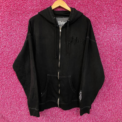 Slipknot "9 Point Star" Faded Black Zip Hoodie 2XL