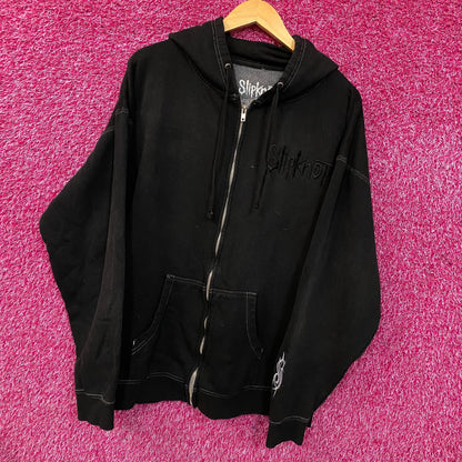 Slipknot "9 Point Star" Faded Black Zip Hoodie 2XL