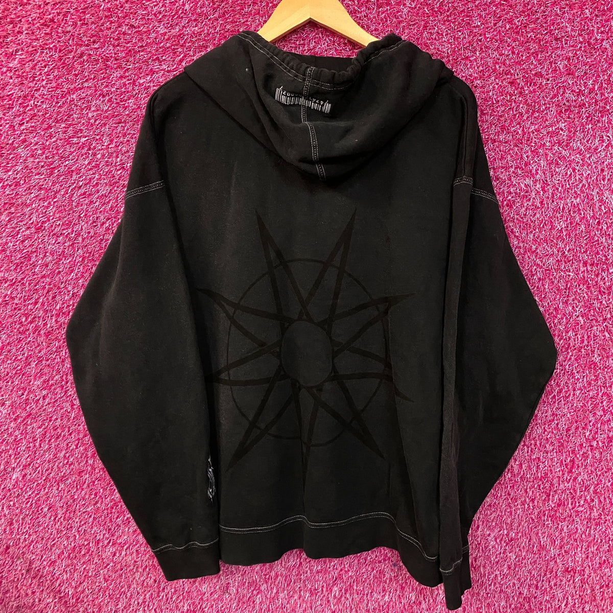 Slipknot "9 Point Star" Faded Black Zip Hoodie 2XL