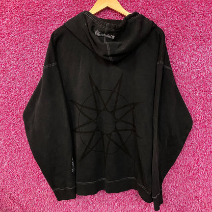 Slipknot "9 Point Star" Faded Black Zip Hoodie 2XL