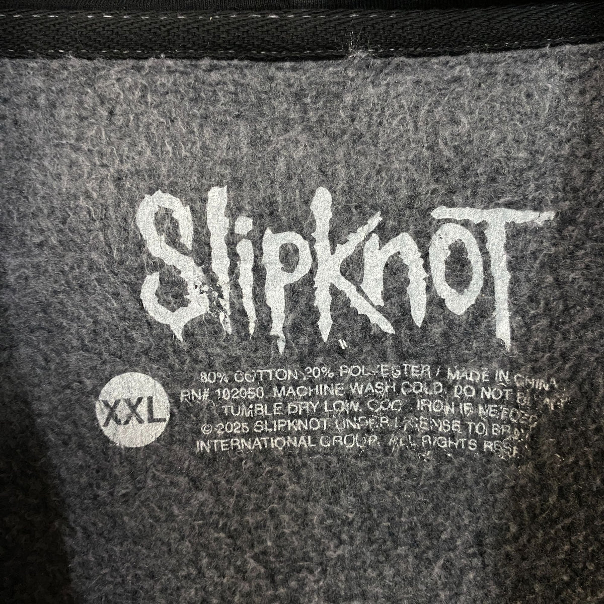 Slipknot "9 Point Star" Faded Black Zip Hoodie 2XL