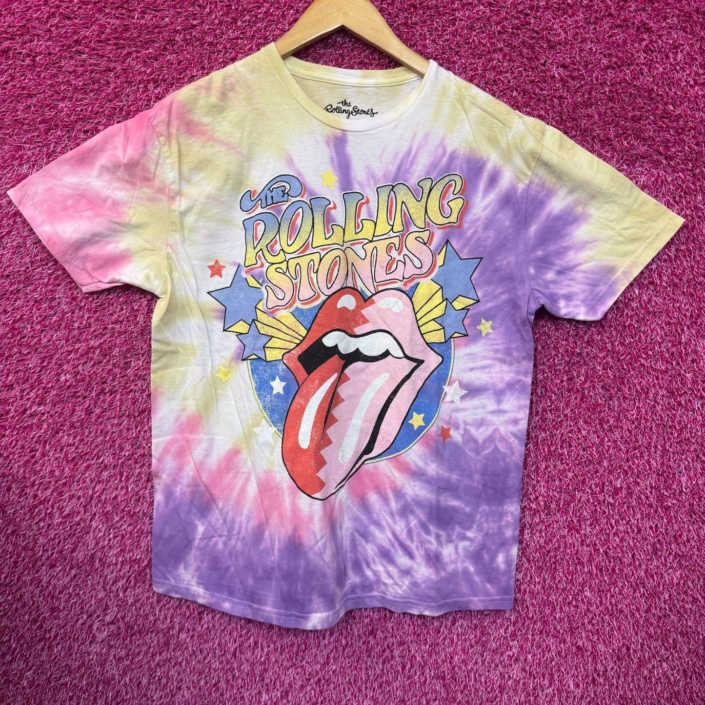 The Rolling Stones Circus Stars Hot Lips Rock Band Tie Dye M