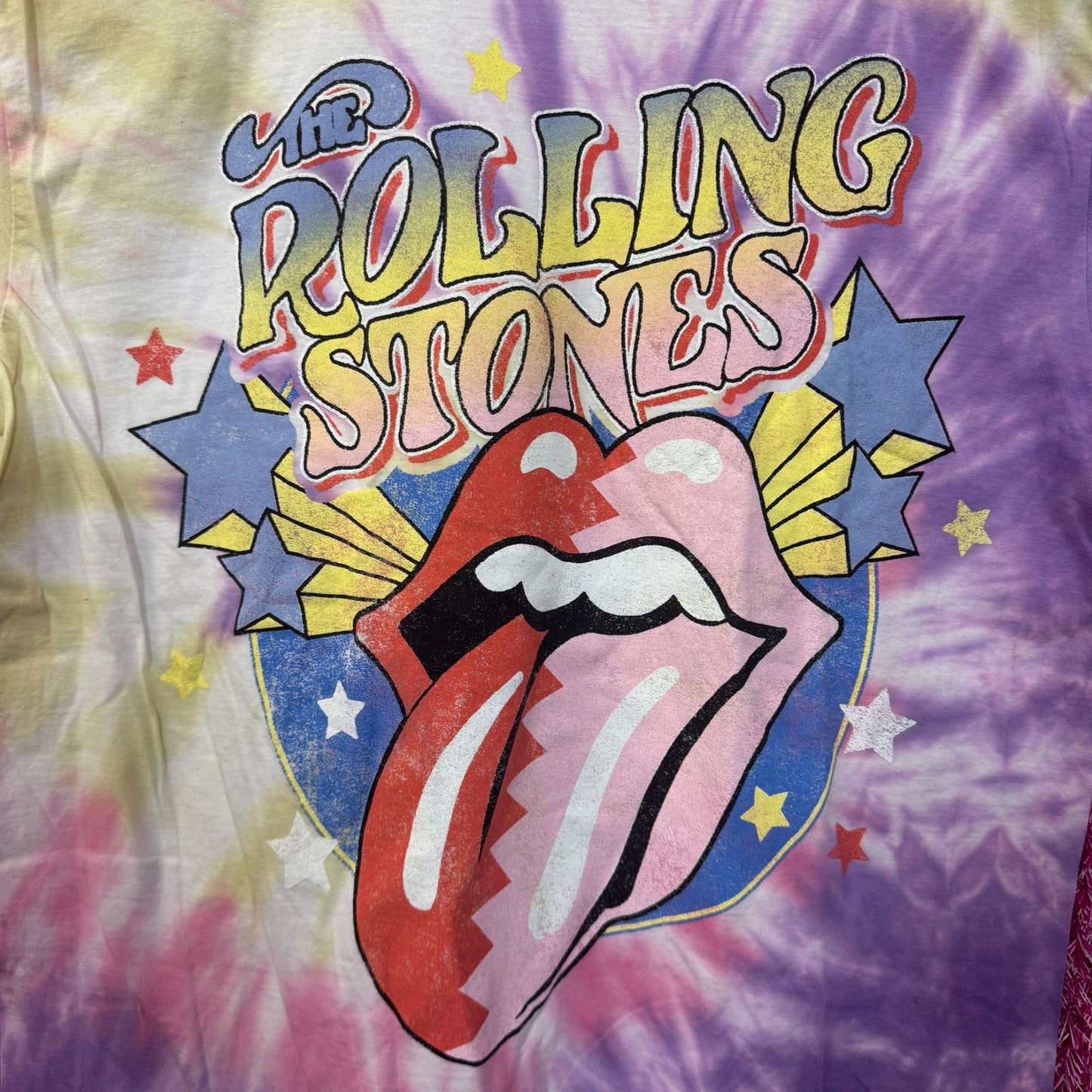 The Rolling Stones Circus Stars Hot Lips Rock Band Tie Dye M