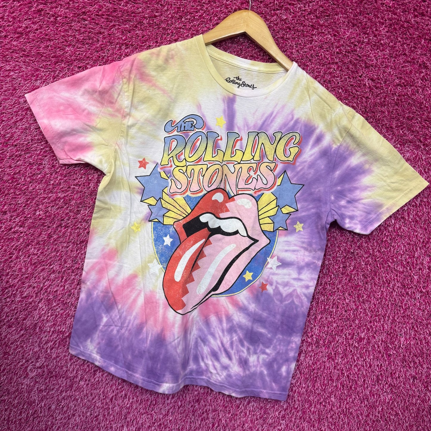 The Rolling Stones Circus Stars Hot Lips Rock Band Tie Dye M