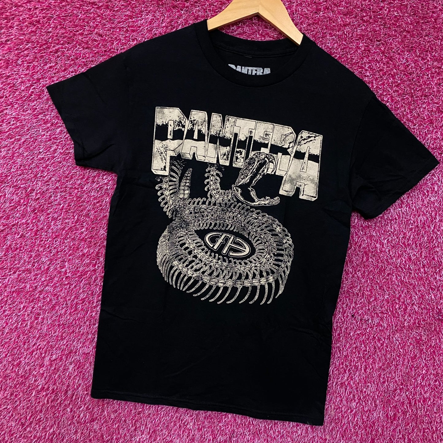 Pantera Cowboys From Hell Snake Skeleton Graphic T-Shirt Small