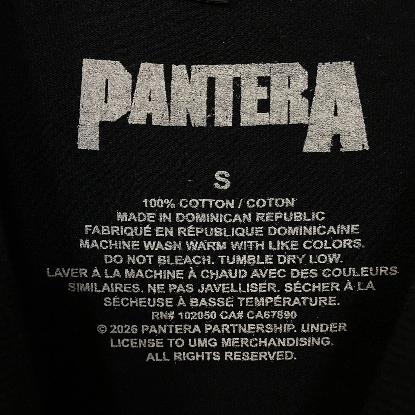 Pantera Cowboys From Hell Snake Skeleton Graphic T-Shirt Small
