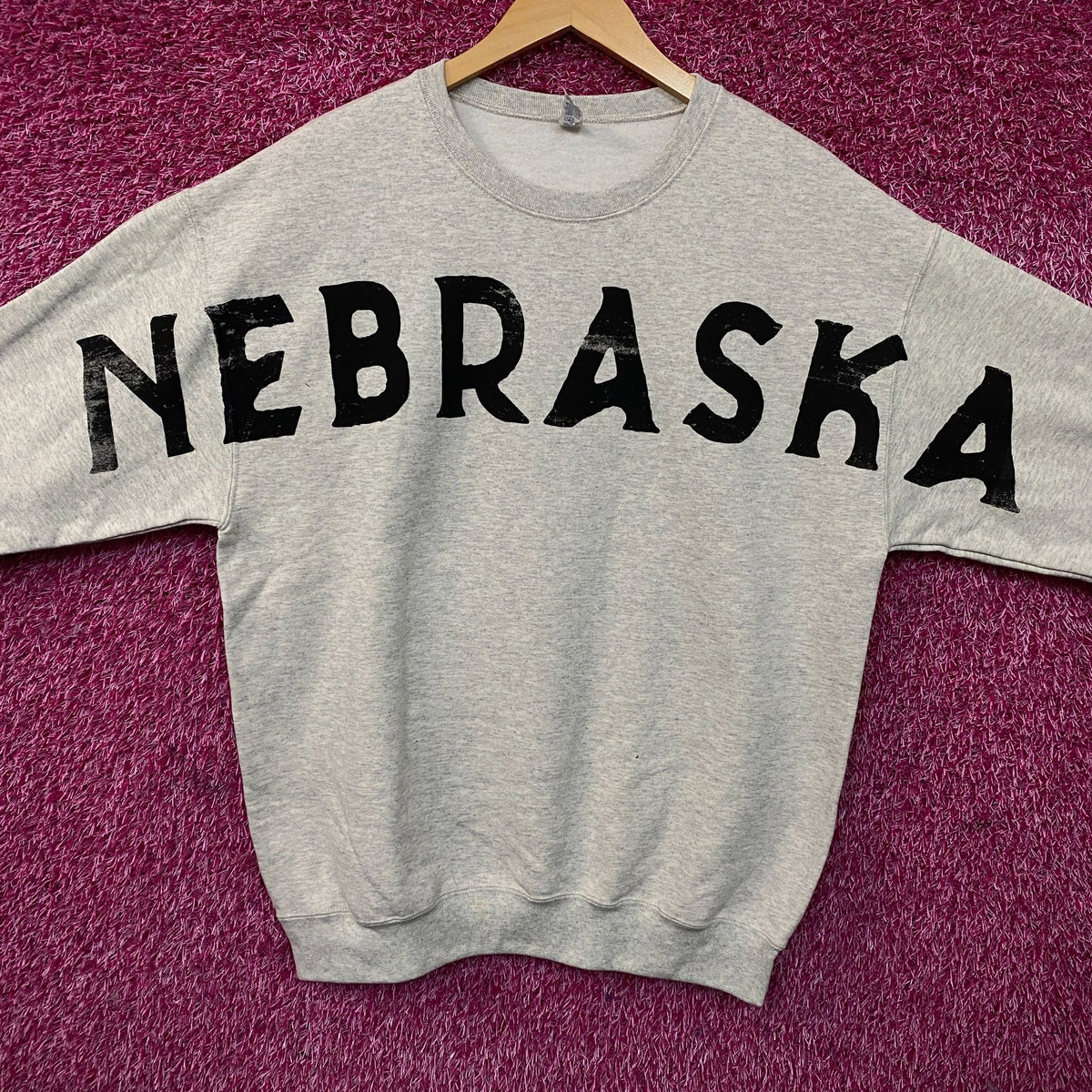 Nebraska logo Oatmeal Crewneck size  Large