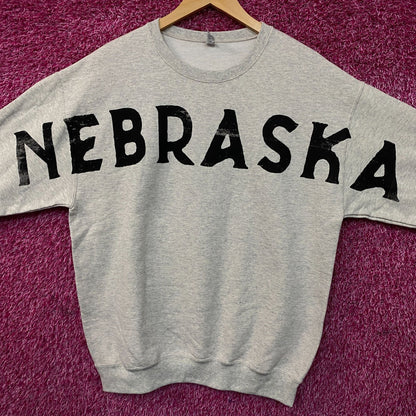 Nebraska logo Oatmeal Crewneck size  Large