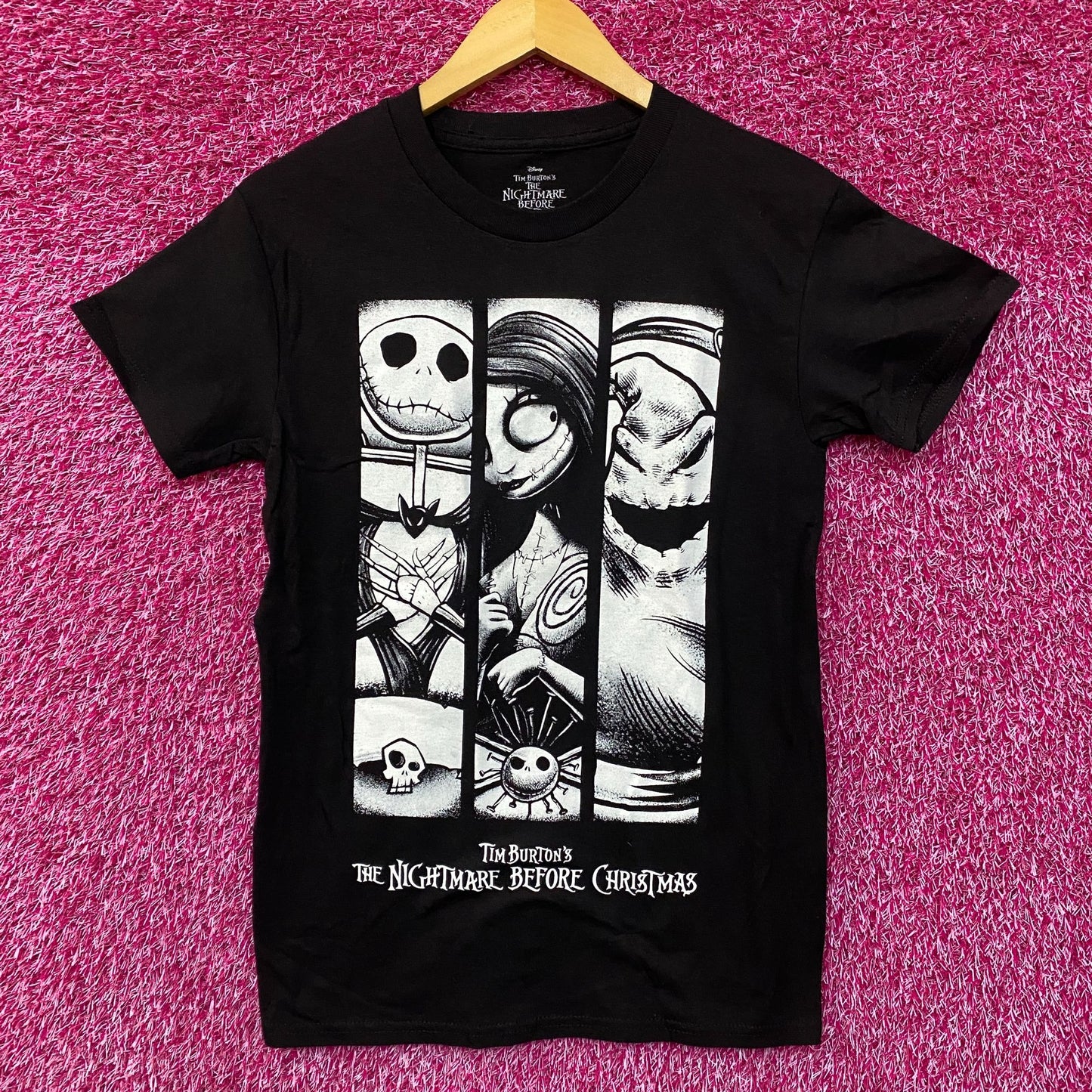 Disney The Nightmare Before Christmas Jack, Sally, and Oogie Boogie Grid T-Shirt Small