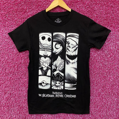 Disney The Nightmare Before Christmas Jack, Sally, and Oogie Boogie Grid T-Shirt Small