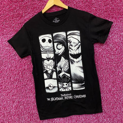 Disney The Nightmare Before Christmas Jack, Sally, and Oogie Boogie Grid T-Shirt Small