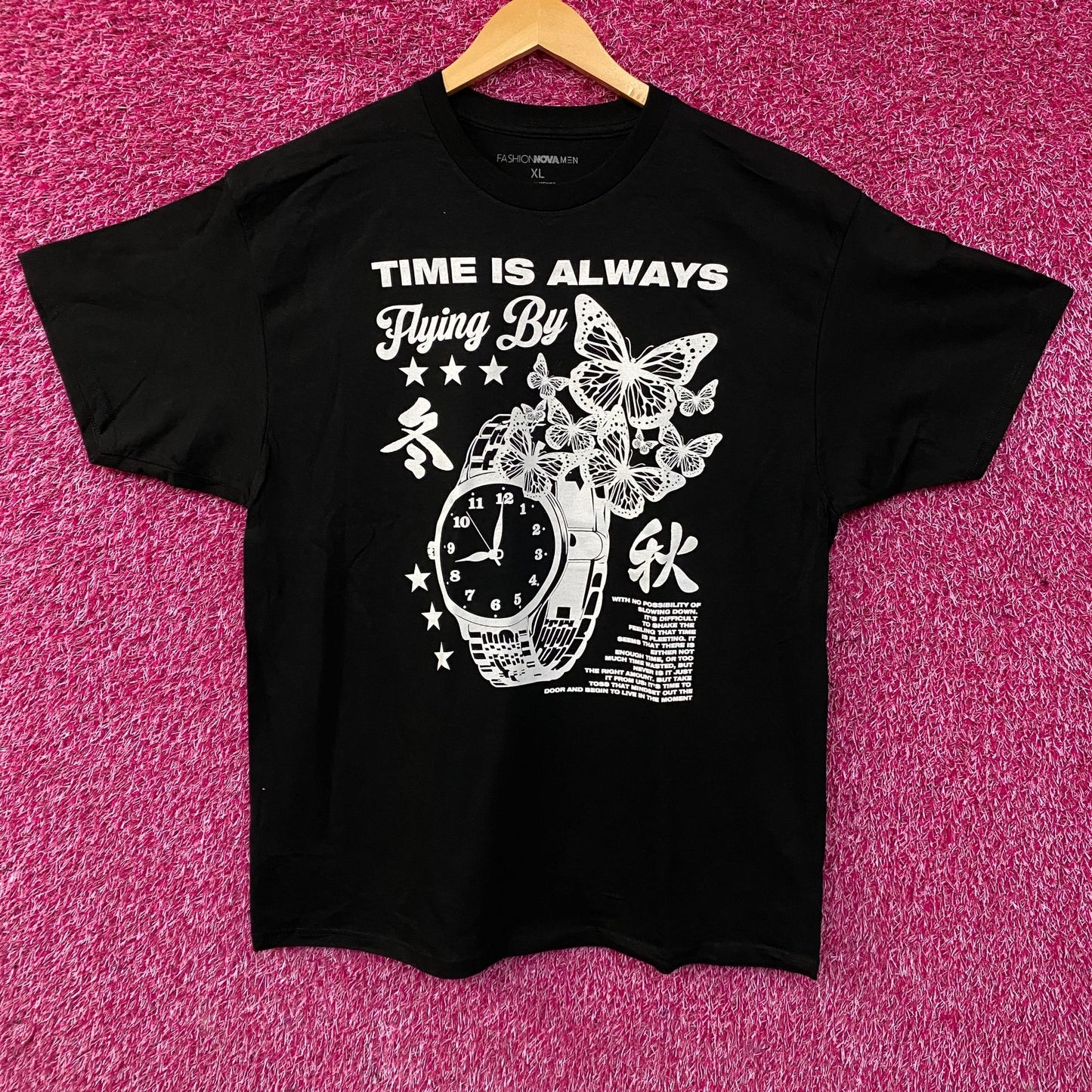 Fashion Nova Time Is Always Flying By Graphic T-Shirt XL