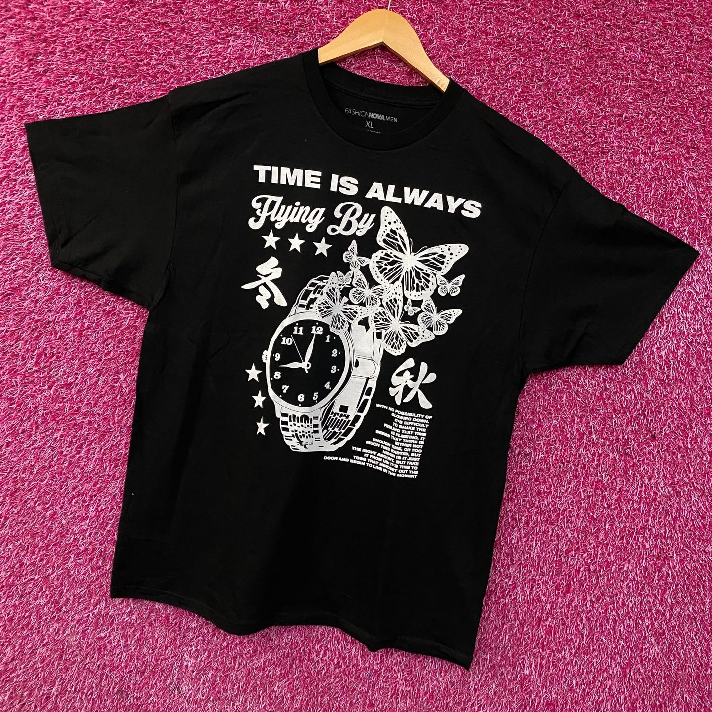 Fashion Nova Time Is Always Flying By Graphic T-Shirt XL