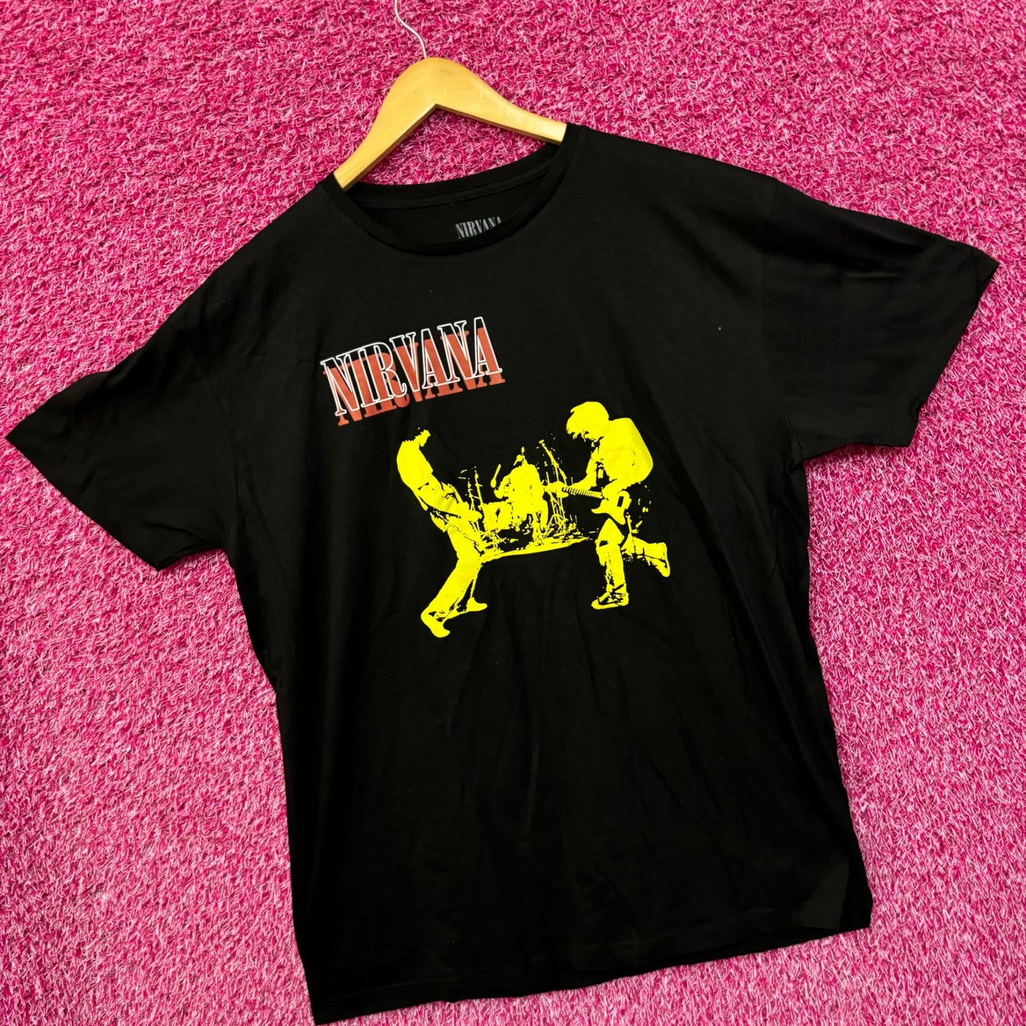 Nirvana Live at Reading 1992 Silhouette Grunge Band Tee XL