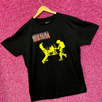 Nirvana Live at Reading 1992 Silhouette Grunge Band Tee XL
