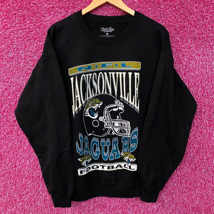 Junk Food Clothing NFL Jacksonville Jaguars Helmet Logo Crew Fleece Medium
