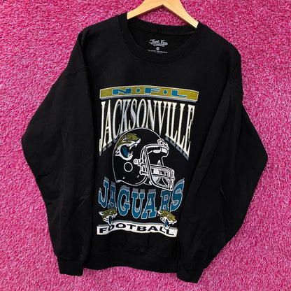 Junk Food Clothing NFL Jacksonville Jaguars Helmet Logo Crew Fleece Medium