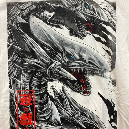 Yu Gi Oh! Blue-Eyes White Dragon Graphic Design T-Shirt Small