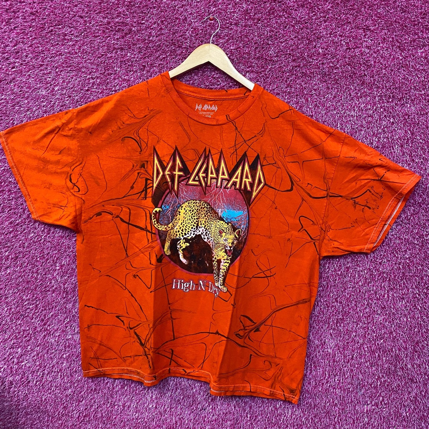 Def Leppard High And Dry Tye Dye Tshirt size 2XL