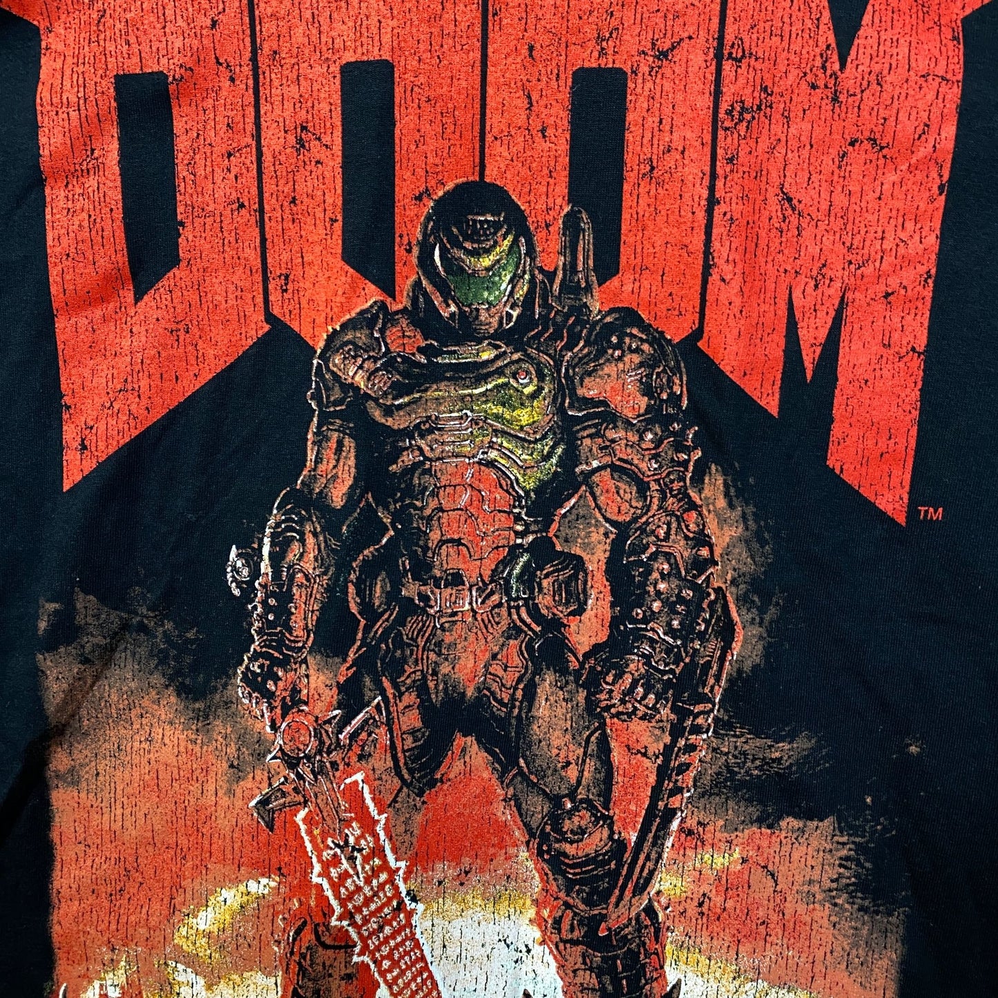 Doom Eternal Doom Slayer Cover Art Retro Game T-Shirt Large