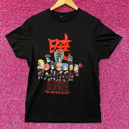 Naruto Shippuden Akatsuki Chibi Members Anime T-Shirt Small