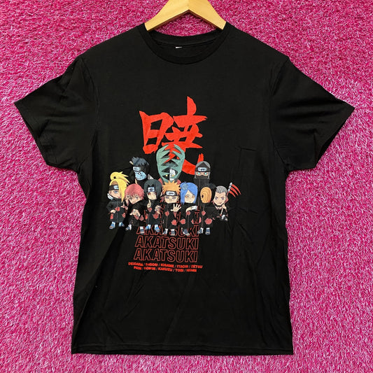 Naruto Shippuden Akatsuki Chibi Members Anime T-Shirt Small