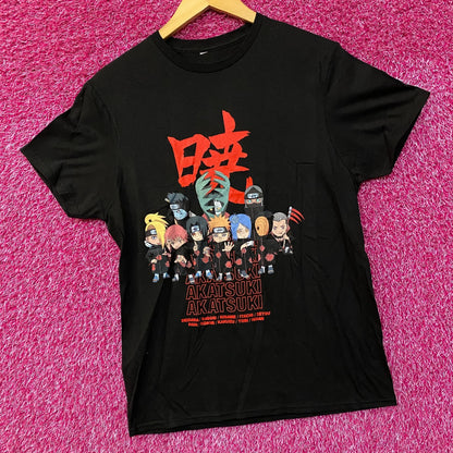 Naruto Shippuden Akatsuki Chibi Members Anime T-Shirt Small