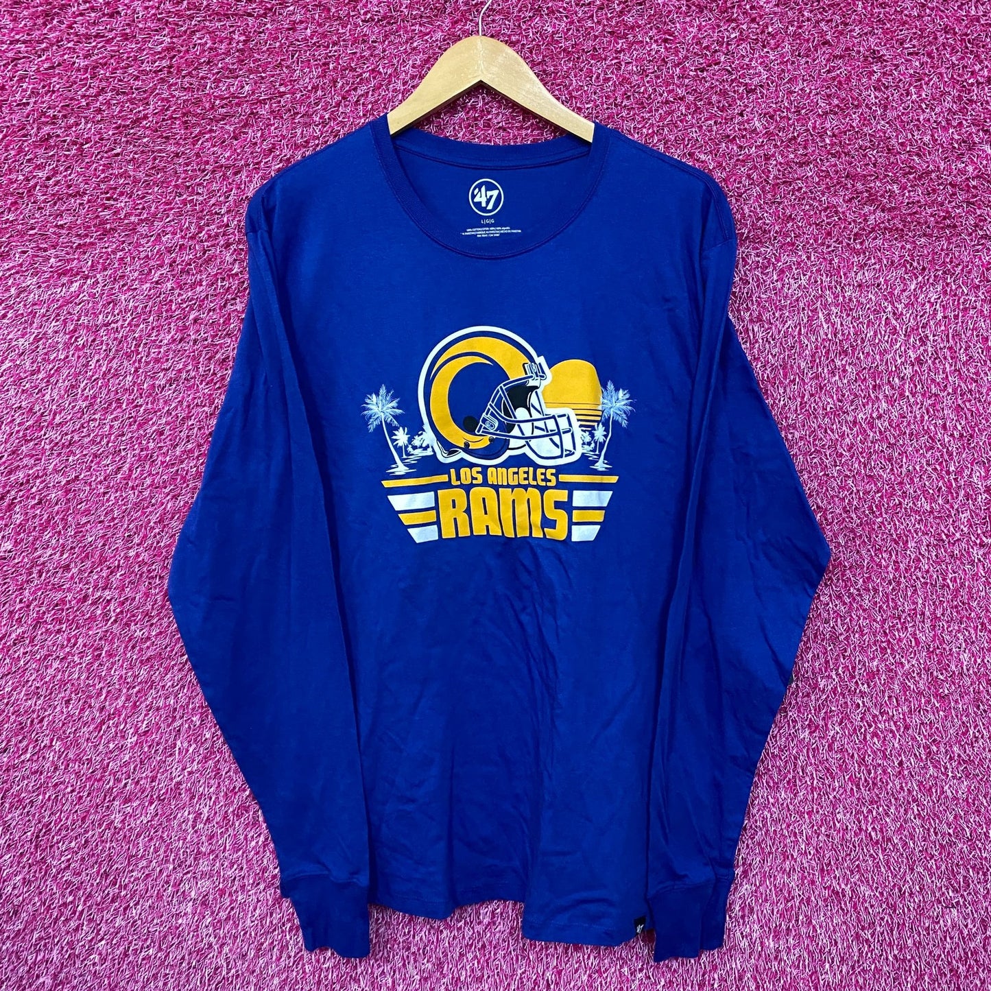 Los Angeles Rams NFL Helmet Beach Tailgate Long Sleeve L