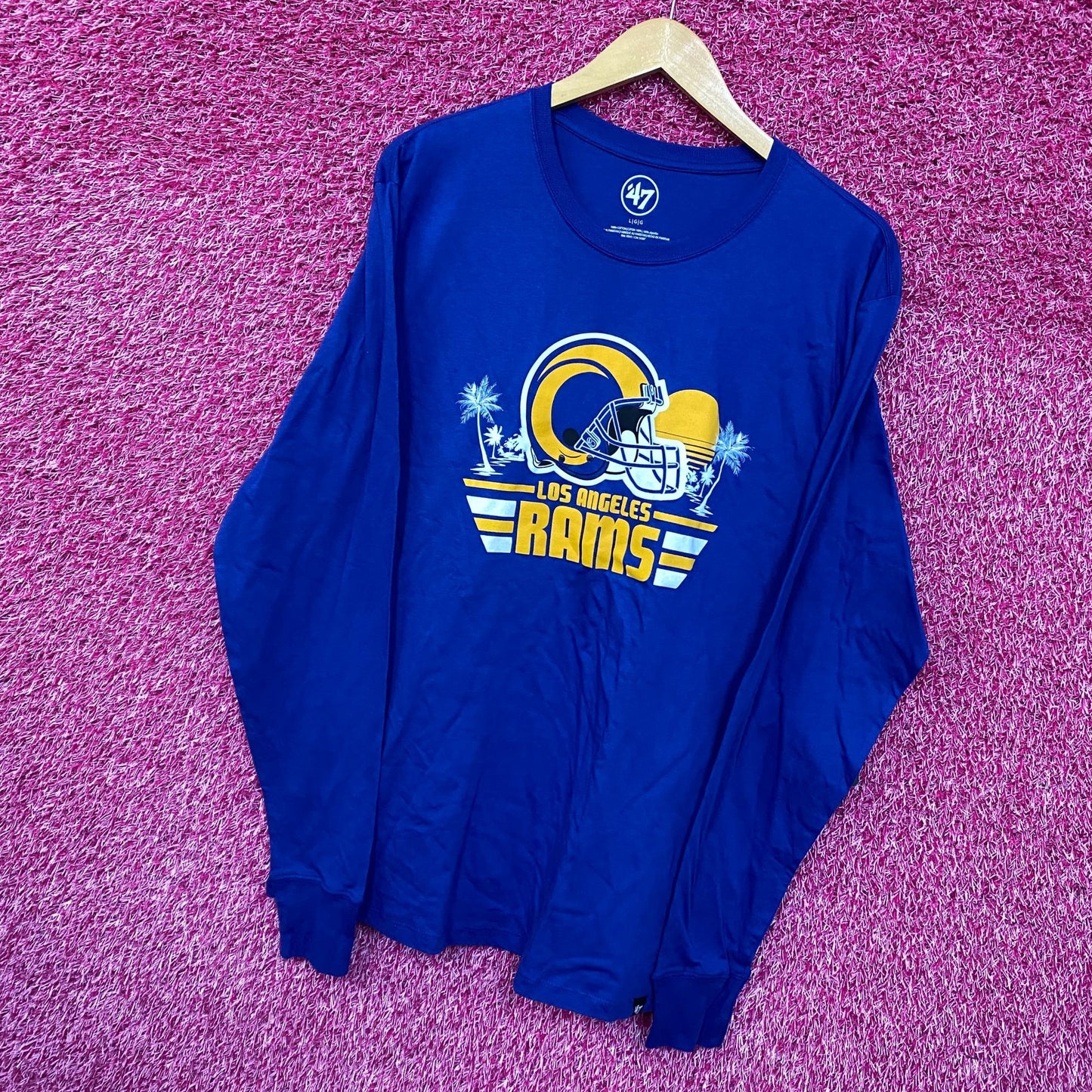 Los Angeles Rams NFL Helmet Beach Tailgate Long Sleeve L