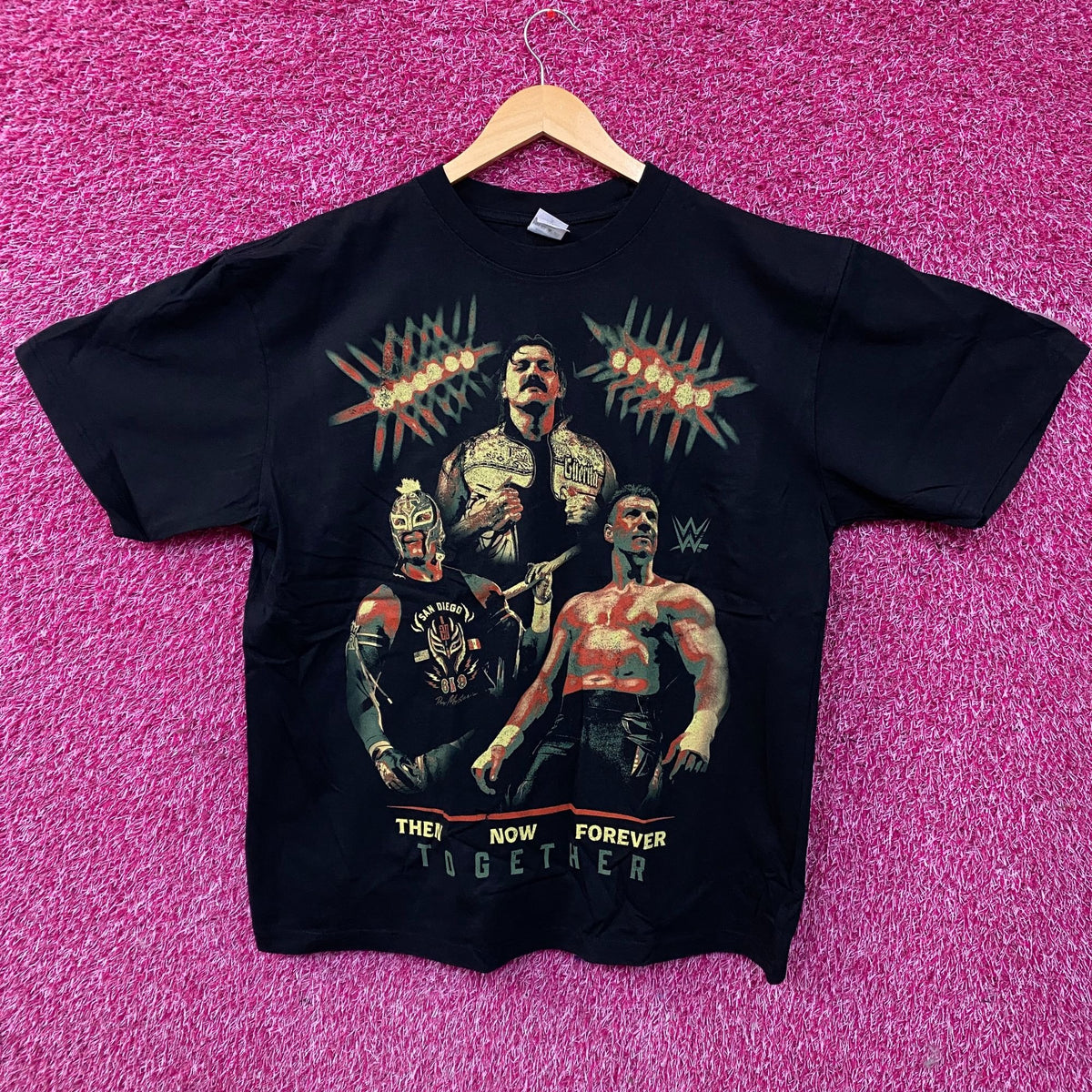 WWE "Then. Now. Forever. Together." Dom, Rey, Eddie Boxy T-Shirt Large