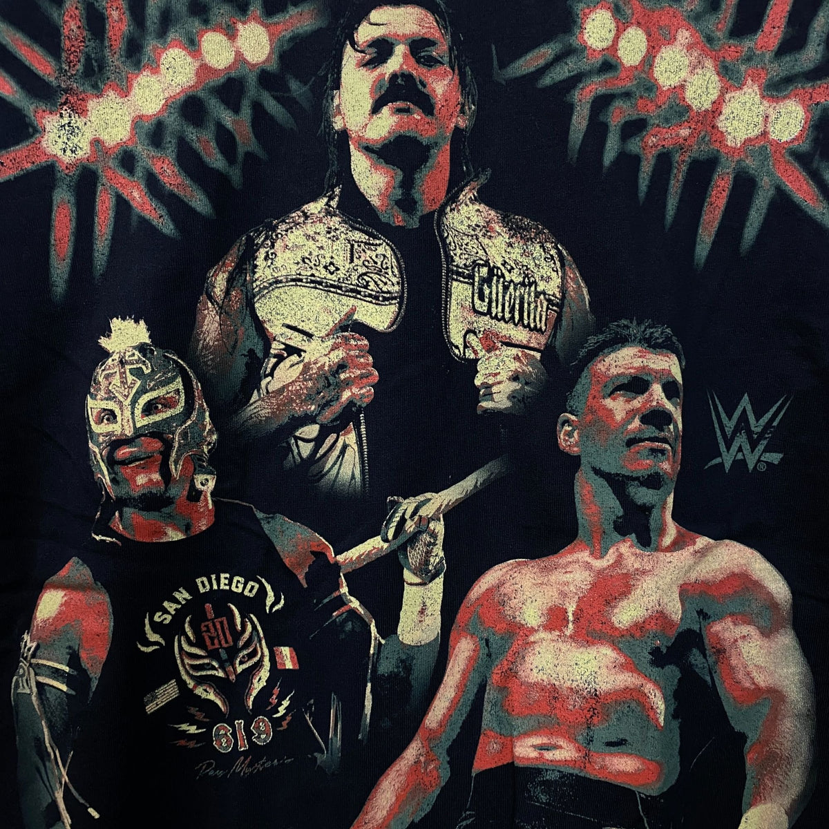 WWE "Then. Now. Forever. Together." Dom, Rey, Eddie Boxy T-Shirt Large