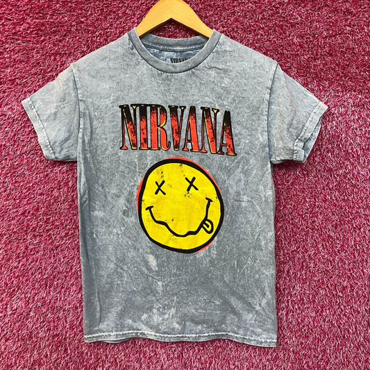 Nirvana Nevermind Tour Dead Eye Smiley Grunge Band Tee S