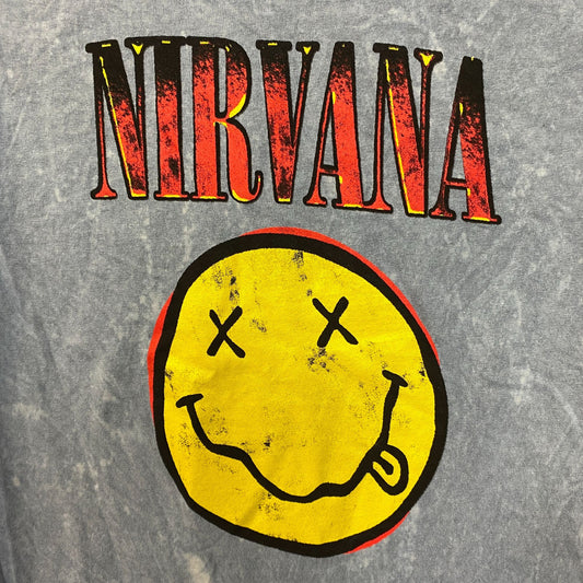 Nirvana Nevermind Tour Dead Eye Smiley Grunge Band Tee S